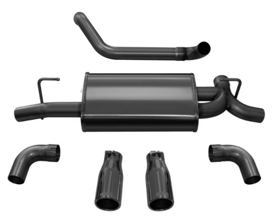 Corsa 2018-2025 Jeep Wrangler JL 2.5in Dual Rear Exit Black Tips Sport Axle-Back Exhaust - 21014BLK