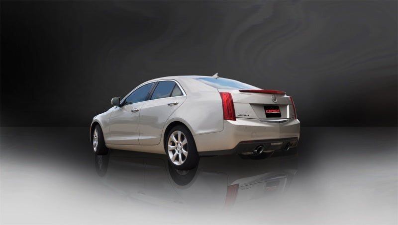 Corsa 2013-2019 Cadillac ATS Sedan 2.0L A/T Black Sport Dual Rear Cat-Back Exhaust - 14888BLK
