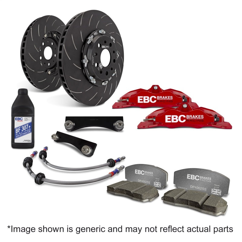 EBC Racing 99-04 Honda S2000 AP1 Red Apollo-4 Calipers 330mm Rotors Front Big Brake Kit - BBK040RED-2