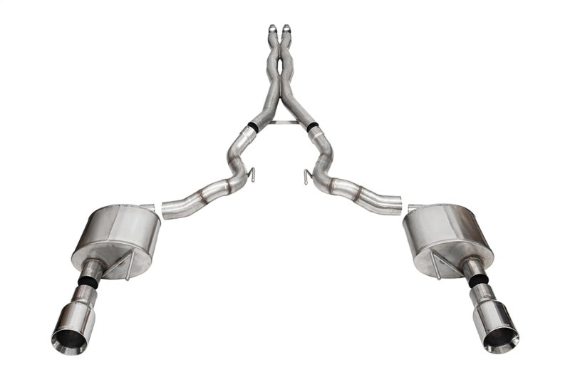 Corsa 24+ Ford Mustang GT Conv. Xtreme Cat-Back Ex. Sys. 3.0in Dual Rear Ex w/4.5in StraightCut Tips - 21271