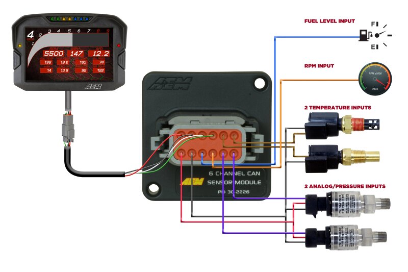 AEM 6 Channel CAN Sensor Module - 30-2226