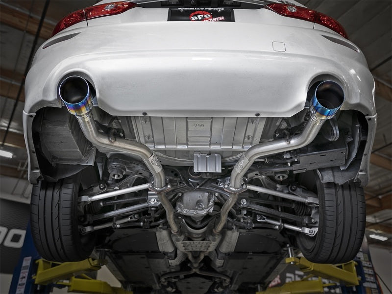 aFe Takeda 2.5in 304 SS Axle-Back Exhaust w/ Blue Flame Tips 16-18 Infiniti Q50 V6-3.0L (tt) - 49-36130NM-L