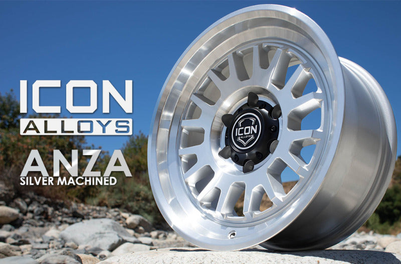 ICON Anza 17x8.5 5x150 25mm Offset 5.75in BS Silver Machined Wheel - 8217855557SM
