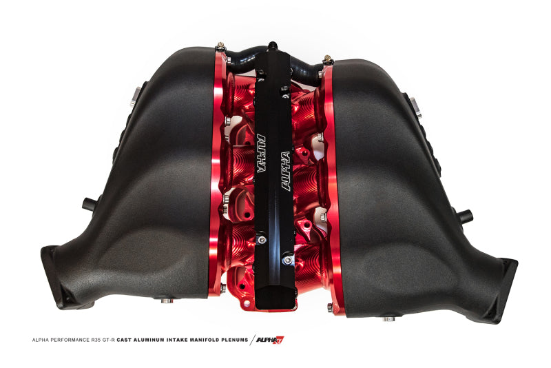 AMS Performance 09+ Nissan GT-R R35 Alpha Carbon Fiber/Billet Intake Manifold Triple Fuel Rail 18inj - ALP.07.08.0101-83
