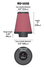 Load image into Gallery viewer, K&amp;N Universal Clamp-On Air Filter 4in FLG / 6-1/2in B / 4-1/2in T / 7in H - RU-1032