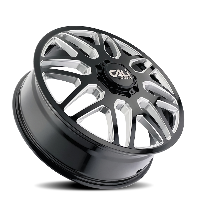 Cali Off-Road 9115D Invader Dually 22x8.25 / 8x165.1 BP / -232mm OS / 121.3mm Hub Gls Blk Mill Wheel - 9115D-22881BMR232