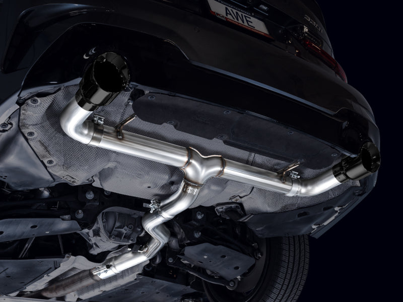 AWE Tuning 19-23 BMW 330i / 21-23 BMW 430i Base G2X Track Edition Axle-Back Exhaust - Diamond Black - 3020-33429