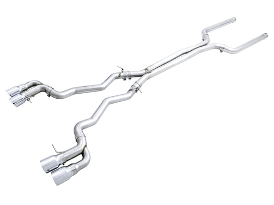 AWE Tuning 18-19 BMW M5 (F90) 4.4T AWD Cat-Back Exhaust - Track Edition (Chrome Silver Tips) - 3020-42070
