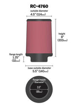 Load image into Gallery viewer, K&amp;N Universal Chrome Filter 3 1/2 inch FLG / 5 1/2 inch Bottom / 4 1/2 inch Top / 8 inch Height - RC-4760