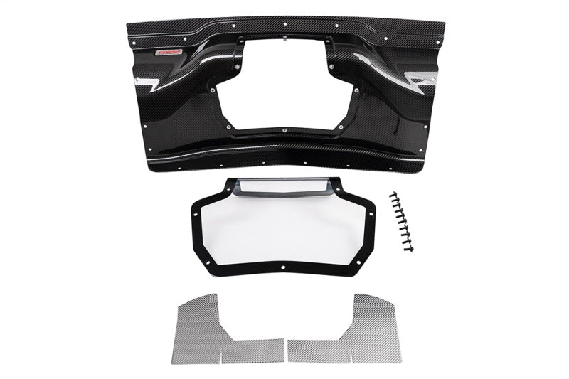 Corsa 2020+ Chevrolet Corvette C8/Z06 Carbon Fiber Air Intake Trunk Panel with Polycarbonate - 44009