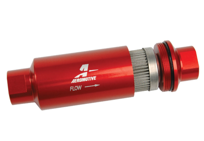 Aeromotive In-Line Filter - AN-10 size - 40 Micron SS Element - Red Anodize Finish - 12335