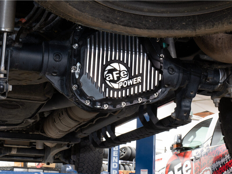 aFe POWER Pro Series Rear Diff Cover Black w/ Machined Fins Ford F-250/350 23-26 (Sterling 11.6) - 46-71490B