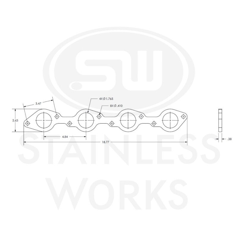 Stainless Works Big Block Chevy Round Port Header 304SS Exhaust Flanges 1-3/4in Primaries - HFBBC175