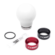 Load image into Gallery viewer, Cobb Subaru 6-Speed Weighted COBB Shift Knob - White (Incl. Both Red + Blk Collars) - 213360-W