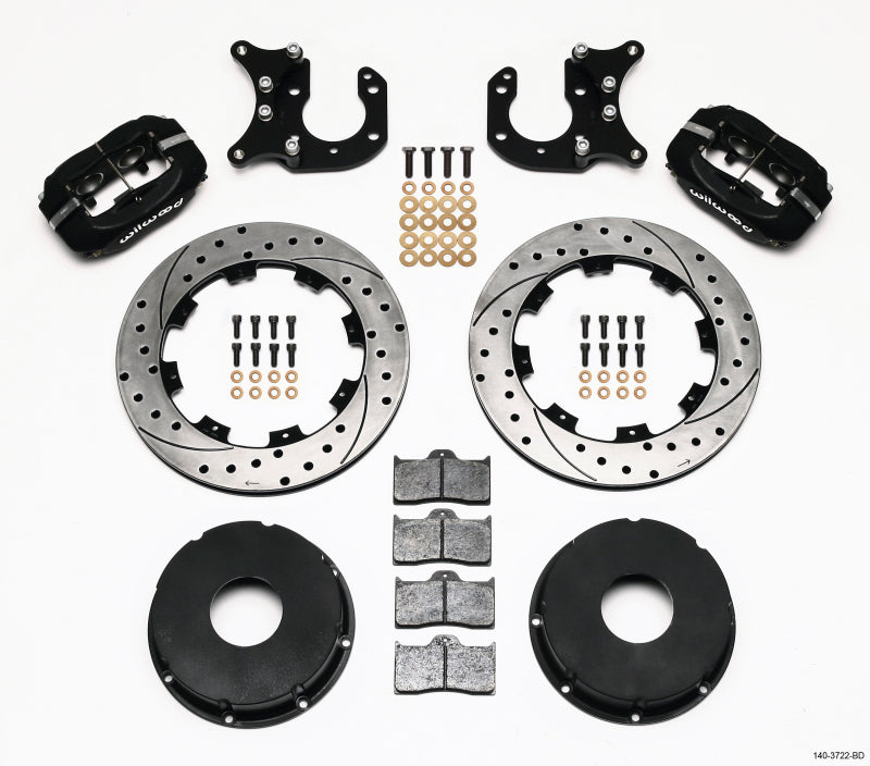 Wilwood Forged Dynalite P/S Rear Kit Drilled Rotor Big Ford 2.36in Offset Currie Blank - 140-3722-BD
