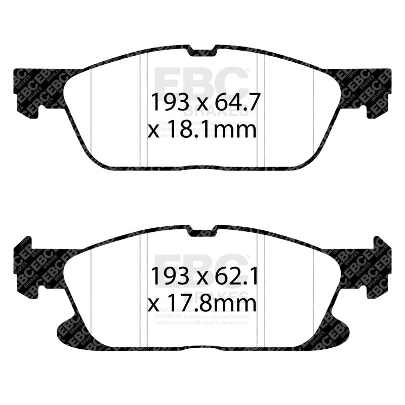 EBC 19+ Ford Edge ST 4WD 2.7TT w/o Performance Brake Package Greenstuff Front Brake Pads - DP23100