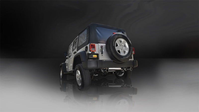 Corsa 2007-2011 Jeep Wrangler 3.8L/12-14 Wrangler 3.6L Polished Sport Axle-Back Exhaust - 24412