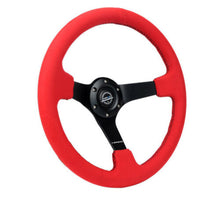 Load image into Gallery viewer, NRG Reinforced Steering Wheel (350mm/3in. Deep) Matte Black Spoke/ Red Alcantara w/ Black Stitching - RST-036MB-REA