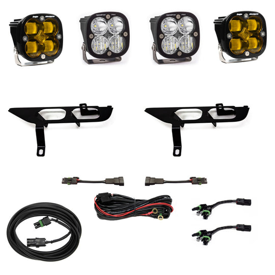 Baja Designs 2021+ Ford F150 Fog Pocket Kit SAE Amber Squadron Sport DC - 447698