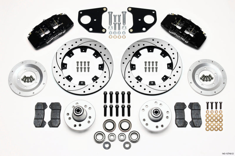 Wilwood Dynapro 6 Front Hub Kit 12.19in Drilled 62-72 CDP B & E Body-Drum - 140-10740-D