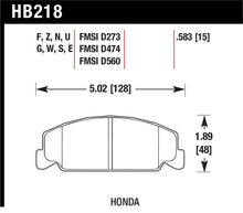 Load image into Gallery viewer, Hawk Honda Accord/Civic/CRX Front Race Blue 9012 Brake Pads - HB218E.583