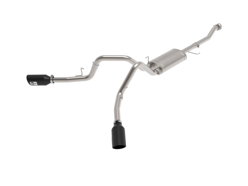 aFe Vulcan 3in 304 SS Cat-Back Exhaust 2021 Ford F-150 V6 2.7L/3.5L (tt)/V8 5.0L w/ Black Tips - 49-33126-B