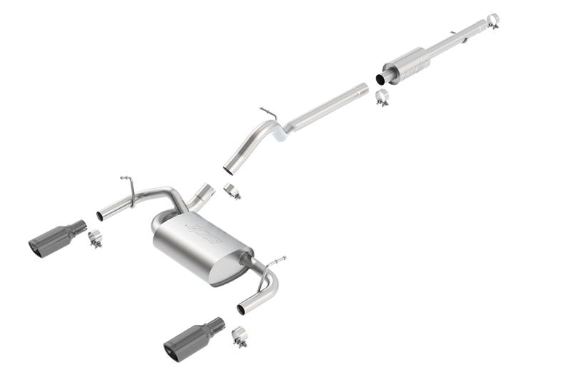 Borla 12-16 Jeep Wrangler 3.6L AT/MT 4DR 4WD S SQ RL AC SR 2.5in 2in TIP 3.5inx3.28in Black Chrome - 140459BC