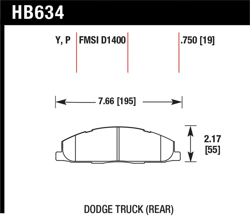 Hawk 09-14 Dodge Ram 2500/3500 Rear LTS Brake Pads - HB634Y.750