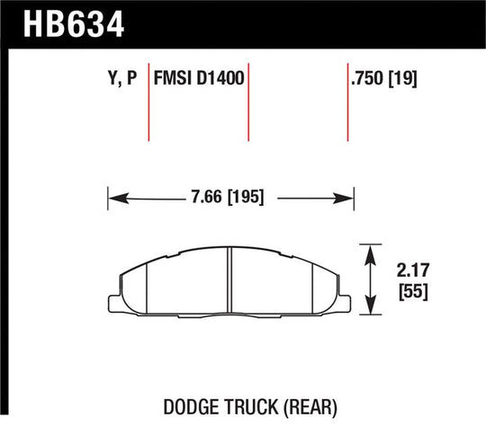 Hawk 09-14 Dodge Ram 2500/3500 Rear LTS Brake Pads - HB634Y.750