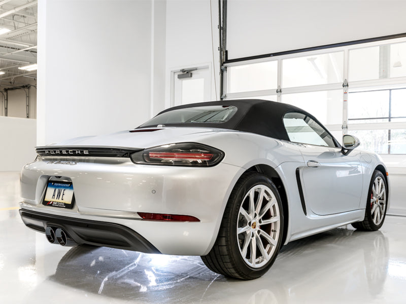 AWE Tuning Porsche 718 Boxster / Cayman Touring Edition Exhaust - Diamond Black Tips - 3015-33080