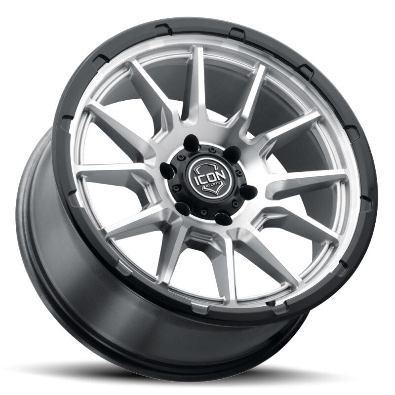 ICON Alloys Cajon 20x9 / 6x5.5 / 0mm / 5in BS Silver Machined Wheel w/ GB Lip - 8320908350SMGB