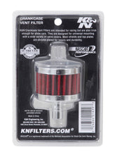 Load image into Gallery viewer, K&amp;N Steel Base Chrome Top Crankcase Vent Filter 1/2in. Vent / 2in. OD / 1-1/2in. Height - 62-1015
