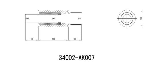 HKS UNIVERSAL EX H/M SUS 130-65 (MOQ: 8pcs) - 34002-AK007