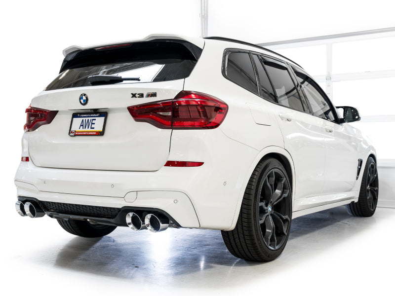 AWE Tuning 20-25 BMW X3 M/M Comp (F97) AWD SwitchPath Axle-Back Exhaust - Chrome Silver Tips - 3025-42301
