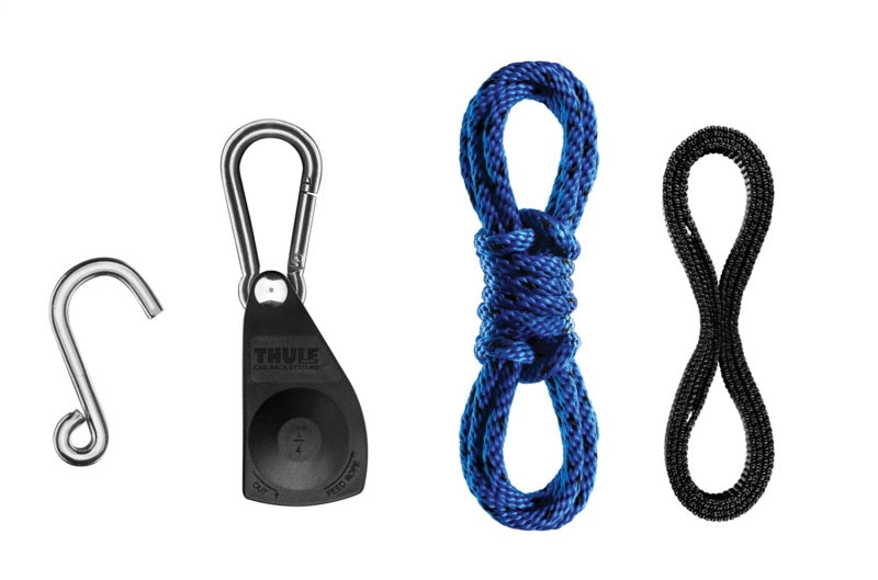 Thule QuickDraw Ratchet System (For Boat Bow/Stern) Includes (2) 13in. Rope & 4 Hooks - Black/Silver - 855XT