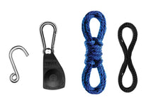 Load image into Gallery viewer, Thule QuickDraw Ratchet System (For Boat Bow/Stern) Includes (2) 13in. Rope &amp; 4 Hooks - Black/Silver - 855XT