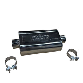 Kooks 2.5in Oval Clamp In Muffler 12in Long Body Polished Stainless Steel - KO250-12-CI