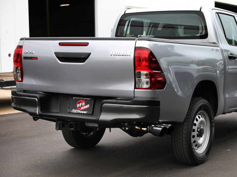 aFe 15-26 Toyota Hilux L4-2.4/2.8L (td) Vulcan Series 3in SS Rear-Side Exit Exhaust w/ Black Tip - 49-36088-B