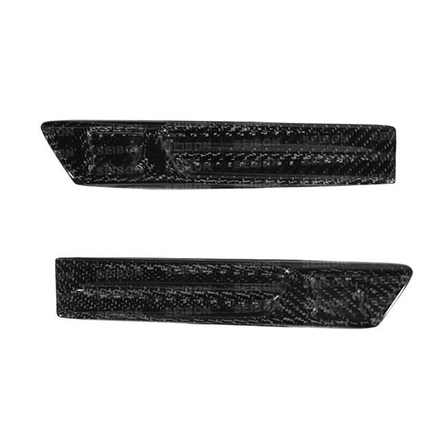 Seibon 09-10 Nissan GTR R35 Carbon Fiber Fender Duct Logos (Pair) - FDL0910NSGTR