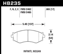 Load image into Gallery viewer, Hawk 91-96 Infiniti G20/ Nissan 240SX/ Sentra HPS Street Front Brake Pads - HB235F.665