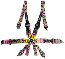 Load image into Gallery viewer, NRG FIA 6pt 2in. Shoulder Belt for HANS Device/ Rotary Cam Lock Buckle/ 3in. Waist Belt - Pink Camo - SBH-HRS6PCPKCAMO