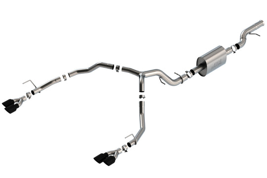 Borla 21-22 Chevrolet Tahoe 6.2L V8 2/4WD 4DR T-304 SS S-Type Cat-Back Exhaust w/ Black Chrome Tips - 140859BC