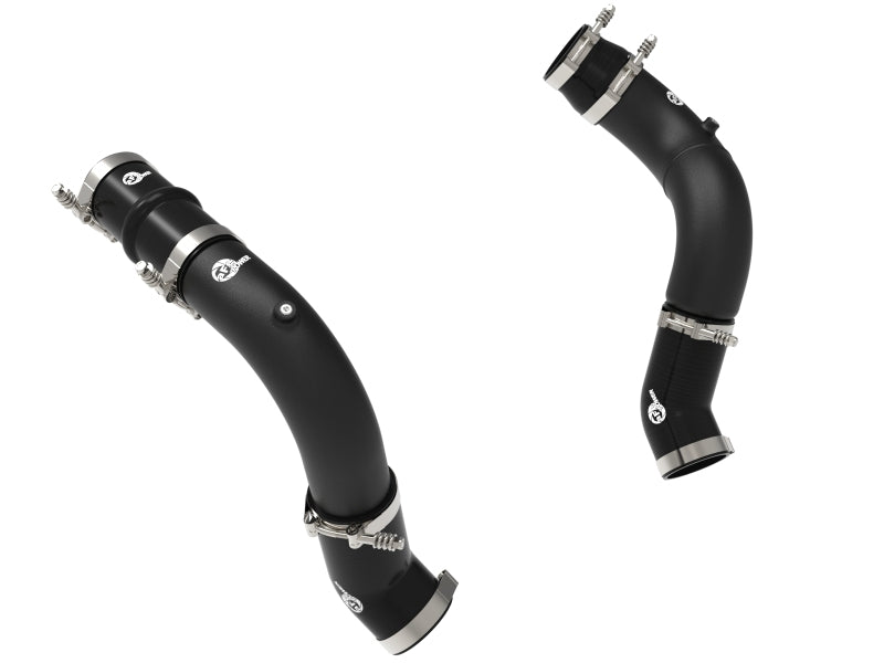 aFe BladeRunner 3in & 3-1/2in AL Hot and Cold Charge Pipe Kit Black RAM Diesel Trucks 25-26 L6-6.7L - 46-20814-B