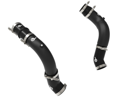 aFe BladeRunner 3in & 3-1/2in AL Hot and Cold Charge Pipe Kit Black RAM Diesel Trucks 25-26 L6-6.7L - 46-20814-B