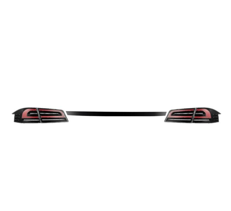 AlphaRex 12-21 Tesla Model S LUXX-Series LED Tail Lights - Black/Red (US Models Only) - 601130