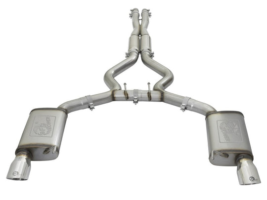aFe MACHForce XP 3in Sport Tone Cat-Back Exhausts w/ Polished Tips 15-17 Ford Mustang V6/V8 - 49-33087-P