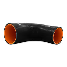 Load image into Gallery viewer, Mishimoto Silicone Reducer Coupler 90 Degree 3.5in to 4in - Black - MMCP-R90-3540BK