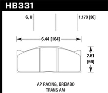Load image into Gallery viewer, Hawk DTC-80 AP Racing/Brembo 30mm Race Brake Pads - HB331Q1.17