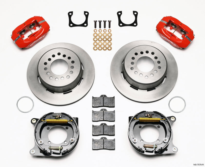 Wilwood Forged Dynalite P/S Park Brake Kit Red Chevy 12 Bolt-Spec 3.15in Bearing - 140-7578-R