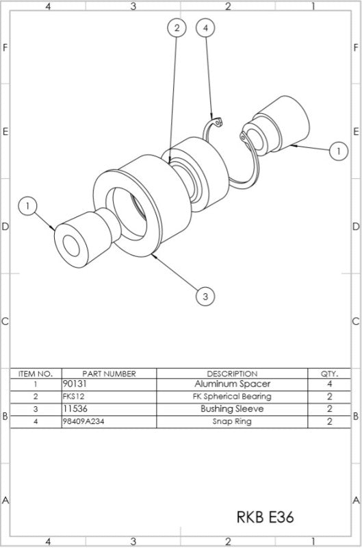 SPL Parts 90-00 BMW 3 Series (E36/E46) Rear Knuckle Bushings - SPL RKB E36